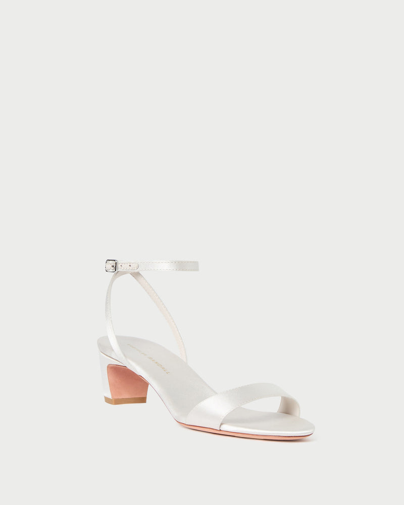 Alice Cream Satin Sandal in cream Italian satin