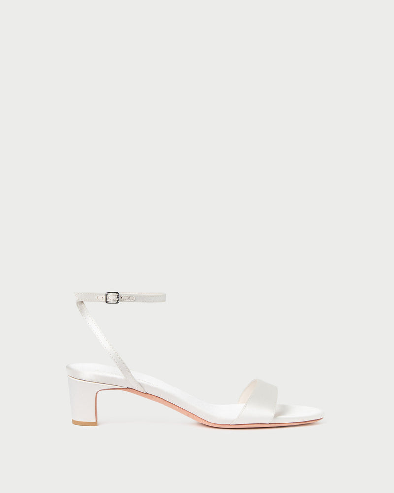 Alice Cream Satin Sandal in cream Italian satin