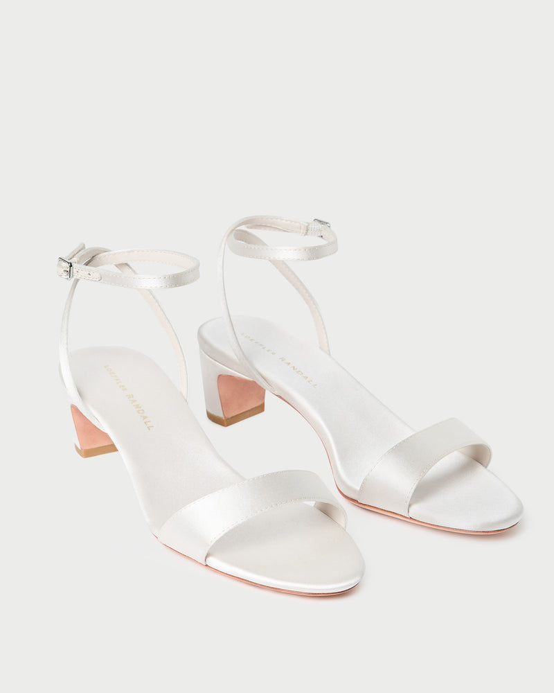 Alice Cream Satin Sandal in cream Italian satin