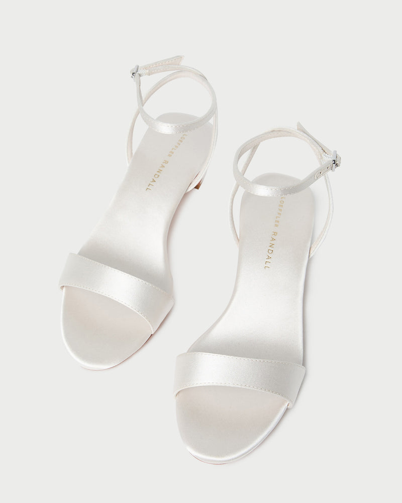 Alice Cream Satin Sandal in cream Italian satin