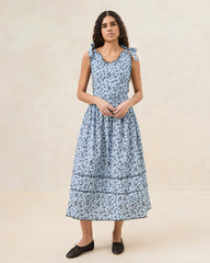 ワンピース RONRON FLARE OVERALL DRESS MEDIUM BLUE RR25AOP4187MB FLARE OVERALL DRESS MEDIUM BLUE - RONRON 론론
