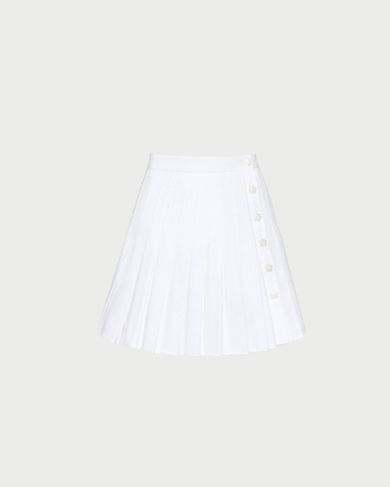 Caroline Mini Skirt in white cotton.