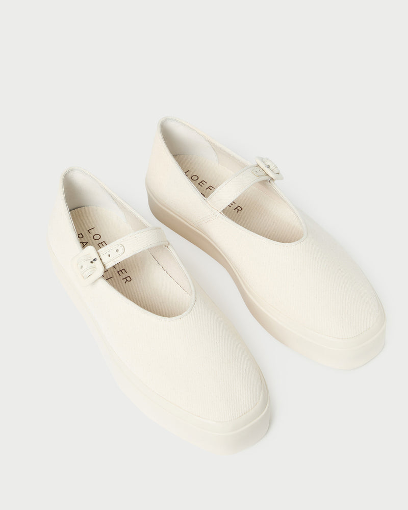 Cooper Natural Mary Jane Sneaker in natural canvas.