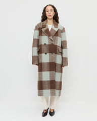 Finley Dark Brown Gingham Wool Coat | Outerwear | Apparel Finley Dark Brown Gingham Wool Coat | Outerwear | Apparel
