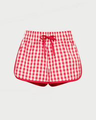 Flynn Red Gingham Quilted Short | Bottoms | Apparel