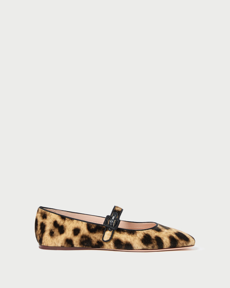 Ginger Leopard Velvet Mary Jane in leopard print velvet.