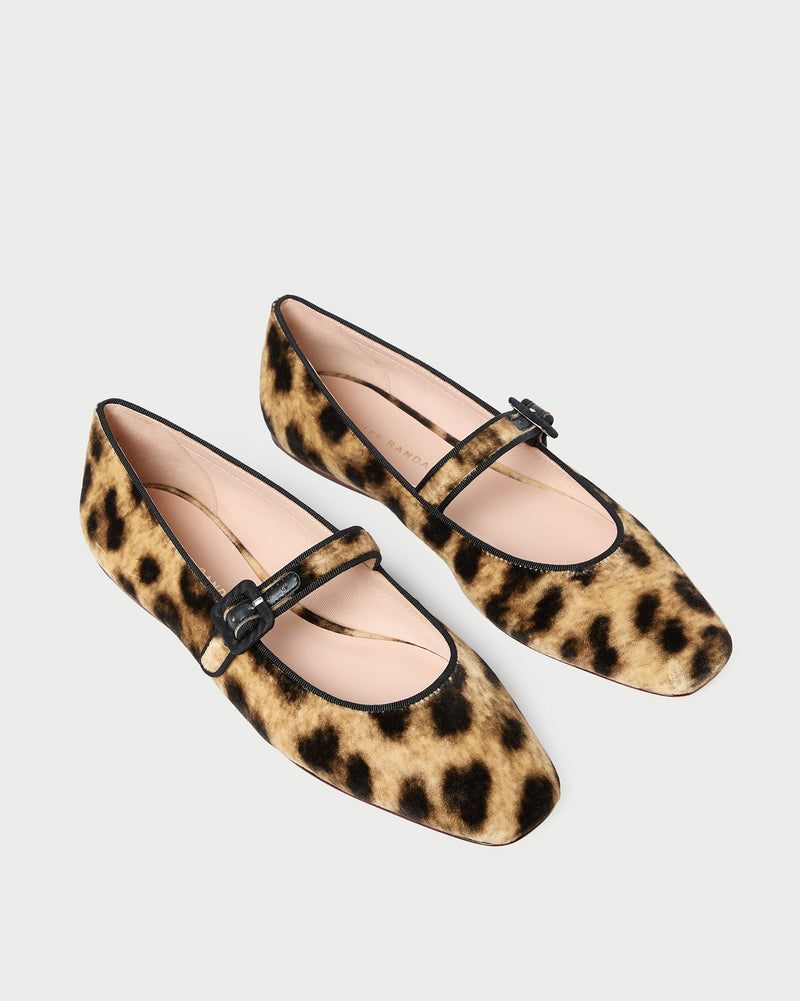 Ginger Leopard Velvet Mary Jane in leopard print velvet.
