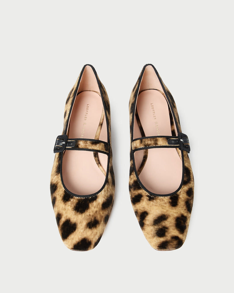 Ginger Leopard Velvet Mary Jane in leopard print velvet.