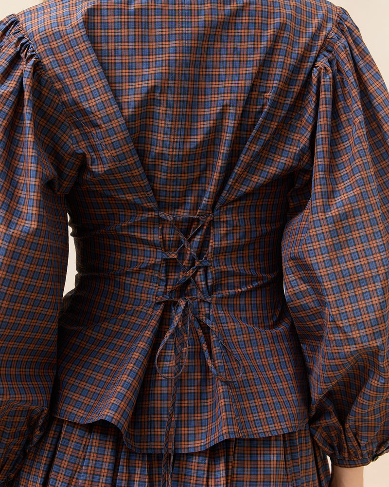 Color: Navy/Rust Plaid