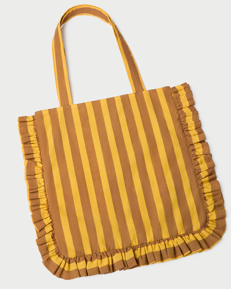 Color: Brown/Yellow Stripe