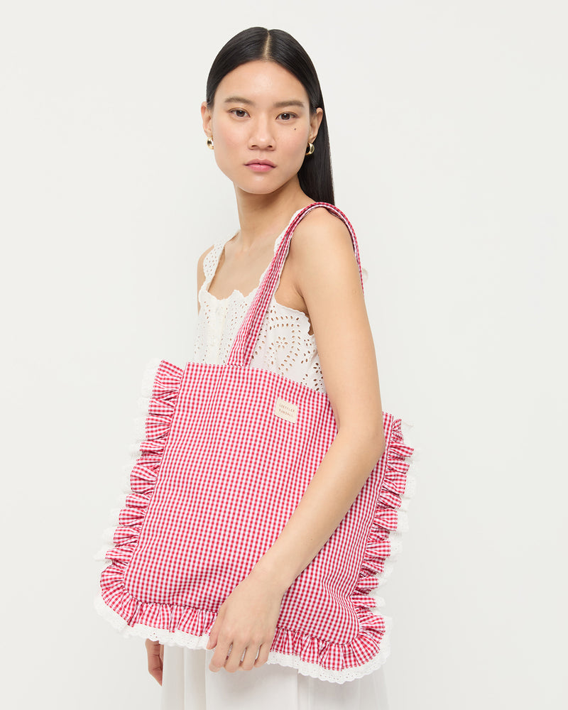 Color: White/Red Gingham