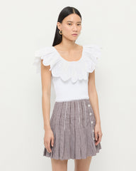 Katrina White Ruffle Top | Tops | Apparel