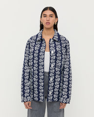 ジャケット・アウター CHECK EMBROIDERY NO COLLAR JACKET CHECK EMBROIDERY NO COLLAR JACKET