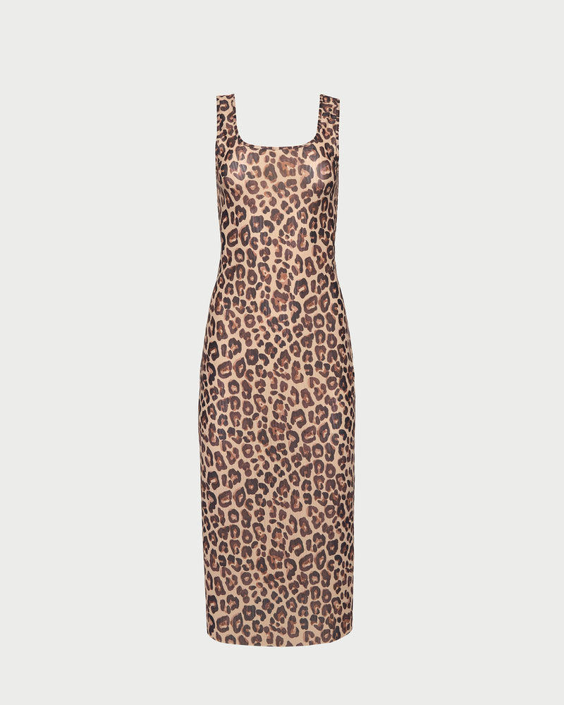 Kiera Dress in mesh leopard.