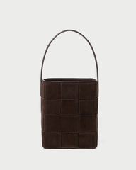 Laith Brown Woven Suede Bucket Bag | Shoulder Bags