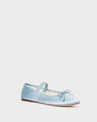 Loeffler Randall Leonie Blue Satin Ballet Flat l Flats l Footwear