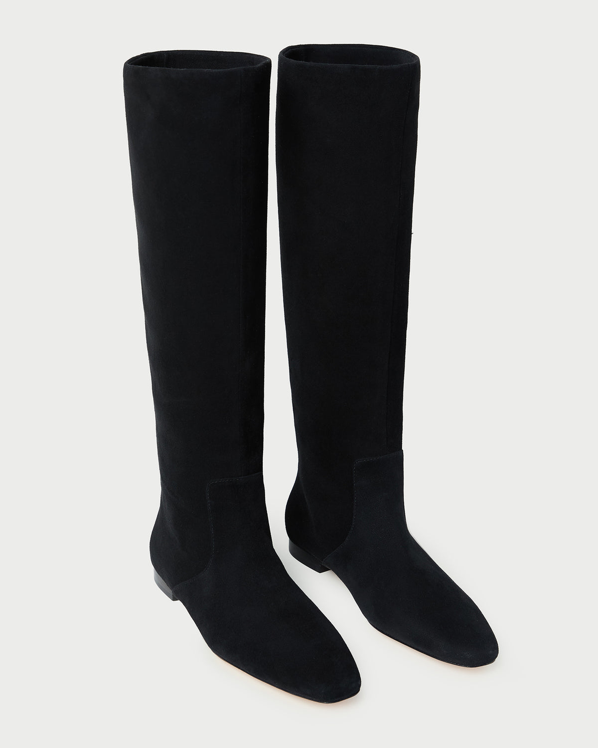 Lillian Black Suede Tall Boot in black suede.
