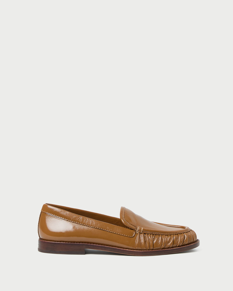 Lucille Safari Leather Loafer in safari brown leather.