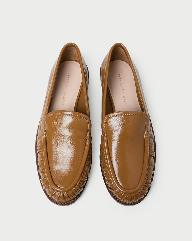 Lucille Safari Leather Loafer in safari brown leather.