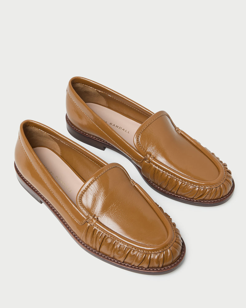 Lucille Safari Leather Loafer in safari brown leather.