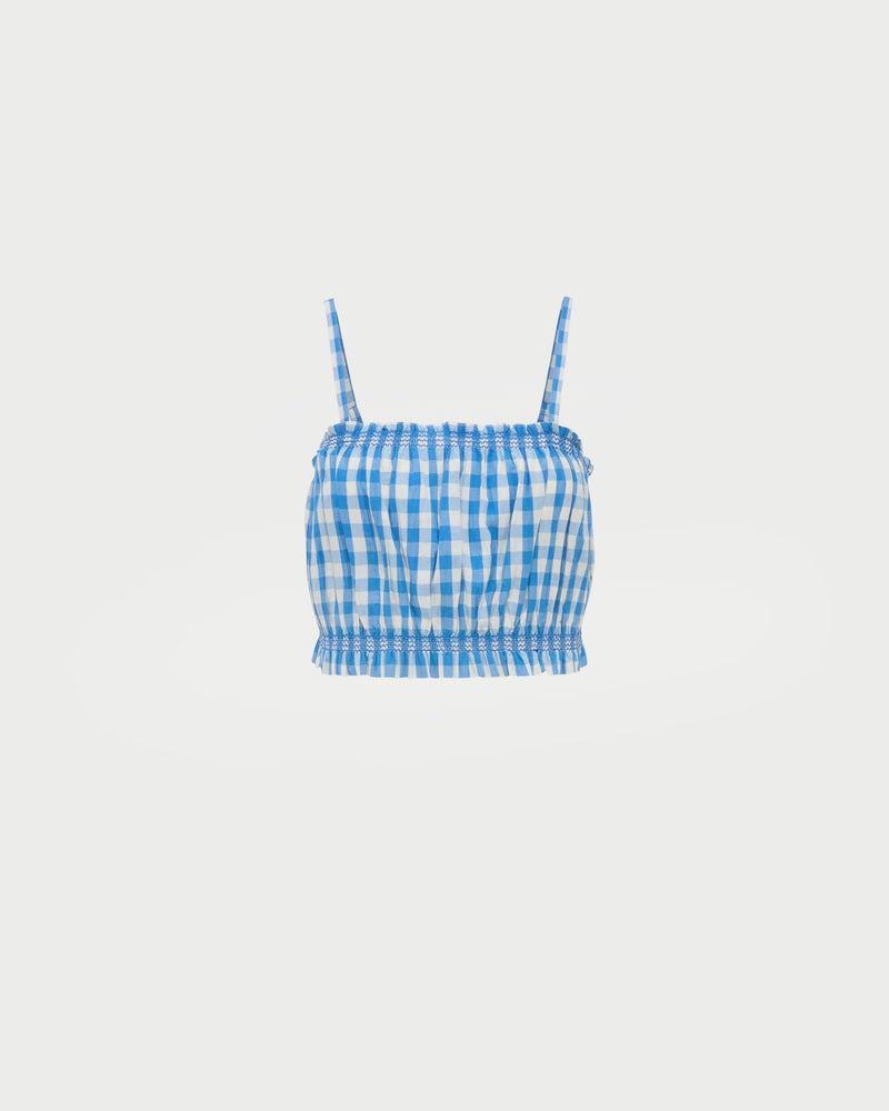 Color: Blue/Cream Gingham