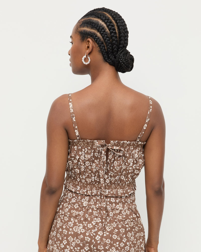 Color: Brown/Cream Floral