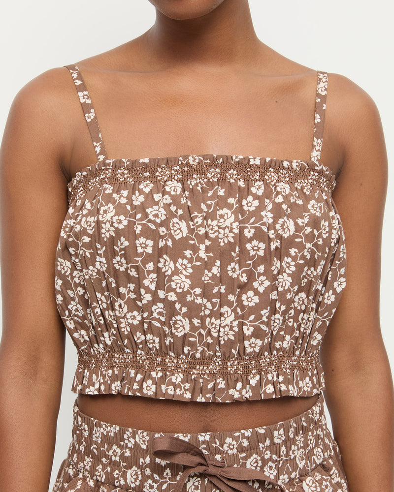 Color: Brown/Cream Floral