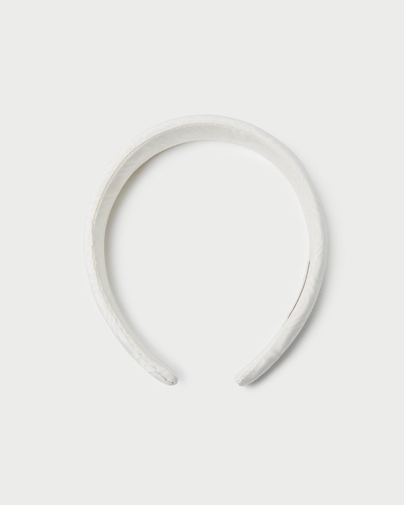 Marina Cream Puffy Headband in cream moiré
