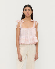 Suzie Pink Embroidered Top | Tops | Apparel
