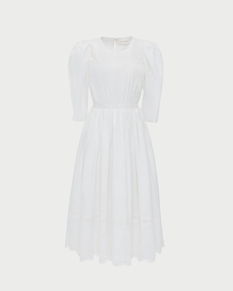 Thelma Eyelet Dress in cream cotton