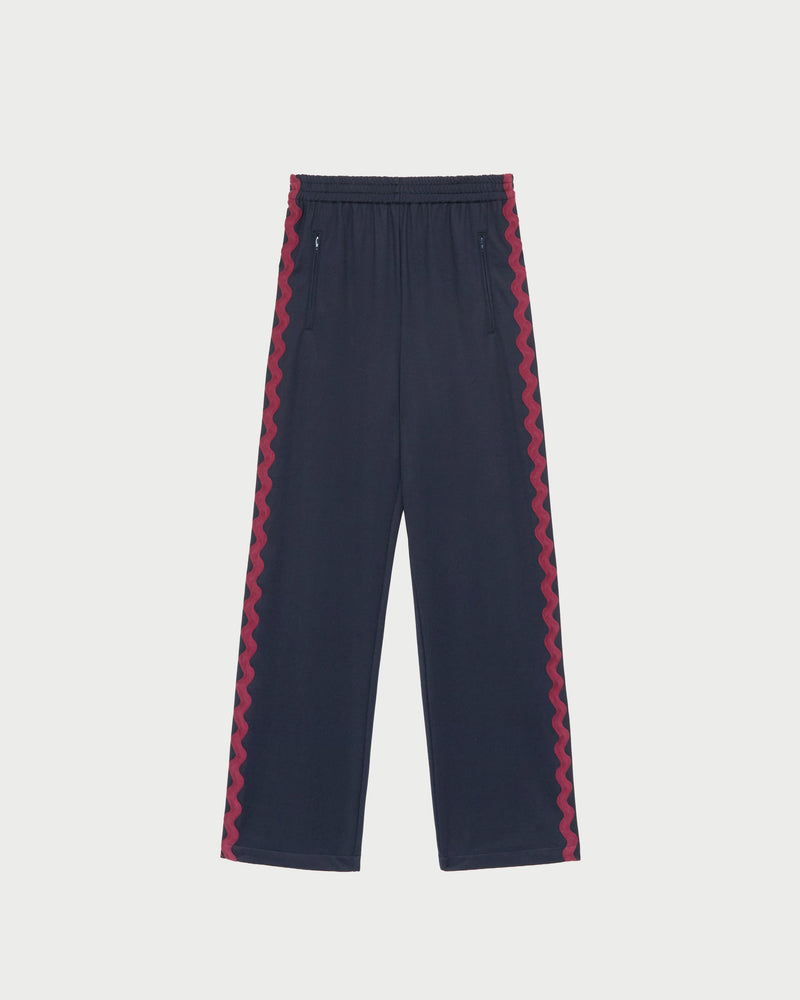 Venus Track Pant in navy nylon.