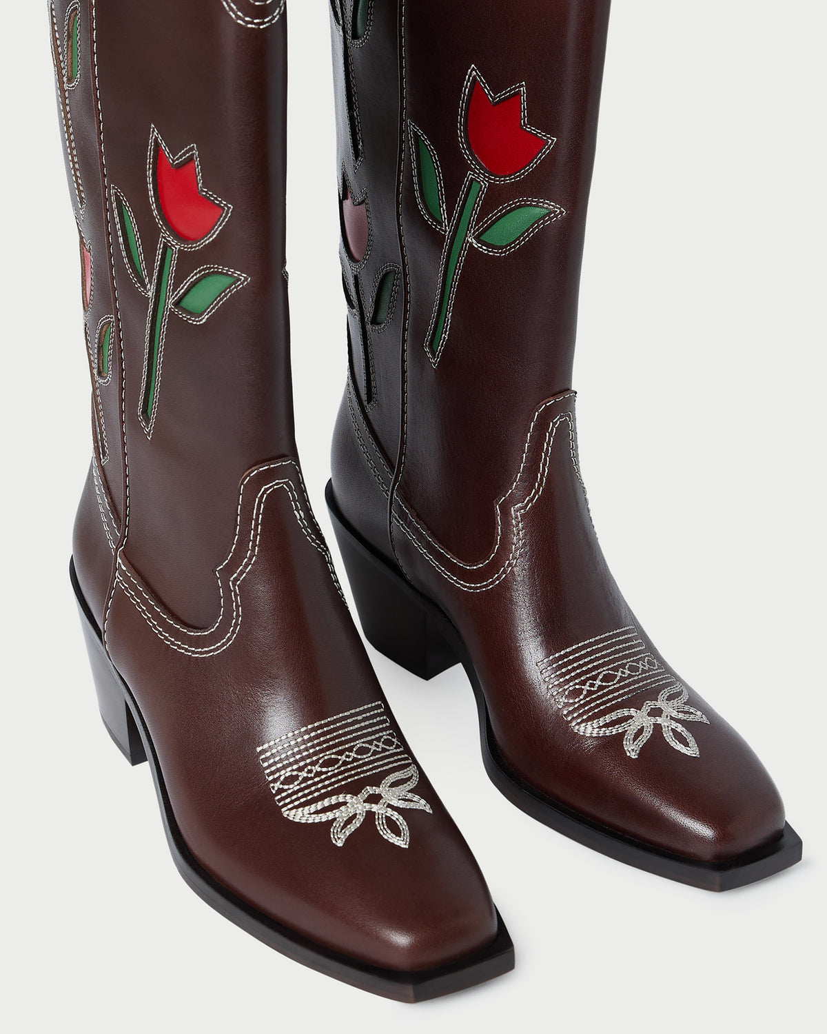 Wilder Espresso Leather Tulip Boot in espresso brown leather.