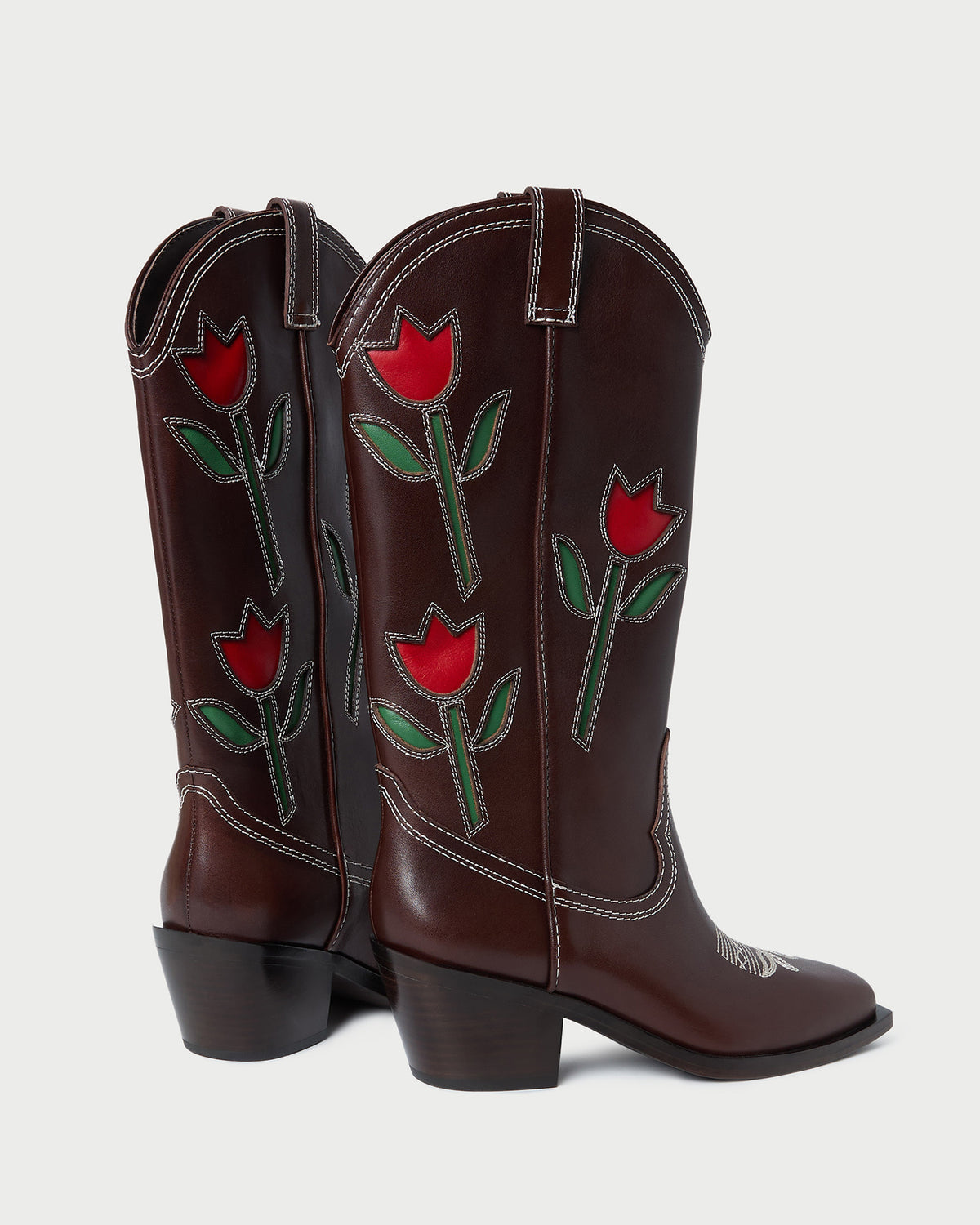 Wilder Espresso Leather Tulip Boot in espresso brown leather.