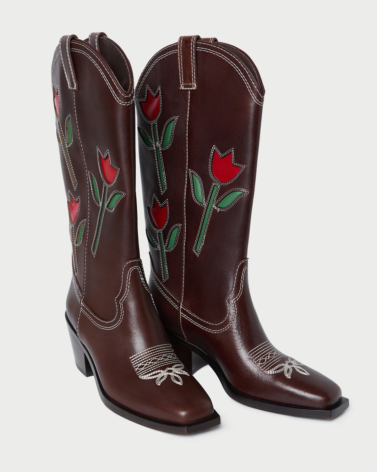Wilder Espresso Leather Tulip Boot in espresso brown leather.