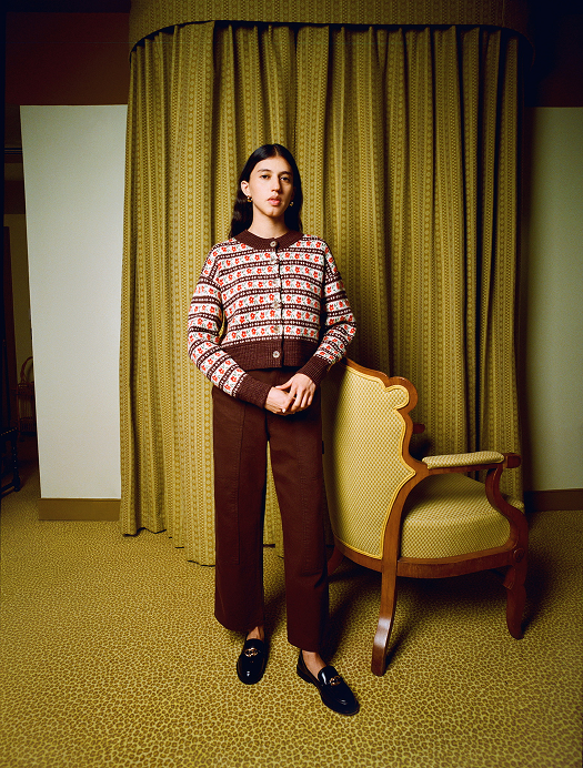 Gillian Puff Sleeve Dress in Brown Plaid and Indy Espresso Leather Tall Boot - Loeffler Randall