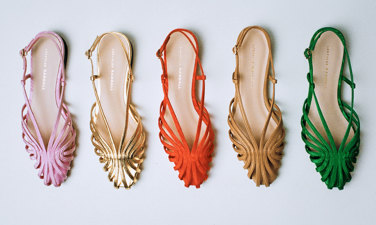 Devon Pink Moiré Slingback Sandal, Devon Gold Slingback Sandal, Devon Red Moiré Slingback Sandal, Devon Dune Slingback Sandal, Devon Green Moiré Slingback Sandal - Loeffler Randall