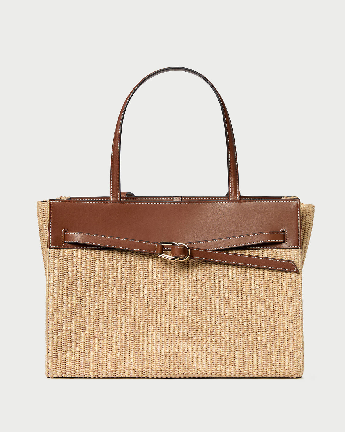 Aidan Natural Straw Work Tote in chunky woven fabric.