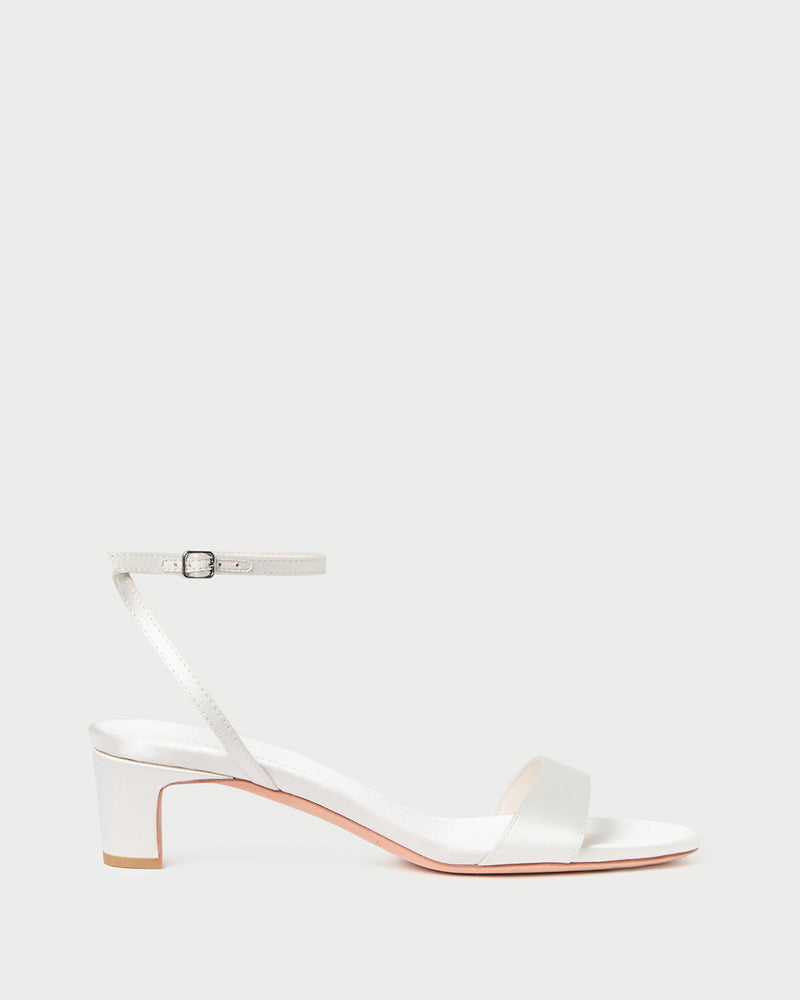 Alice Cream Satin Sandal in cream Italian satin