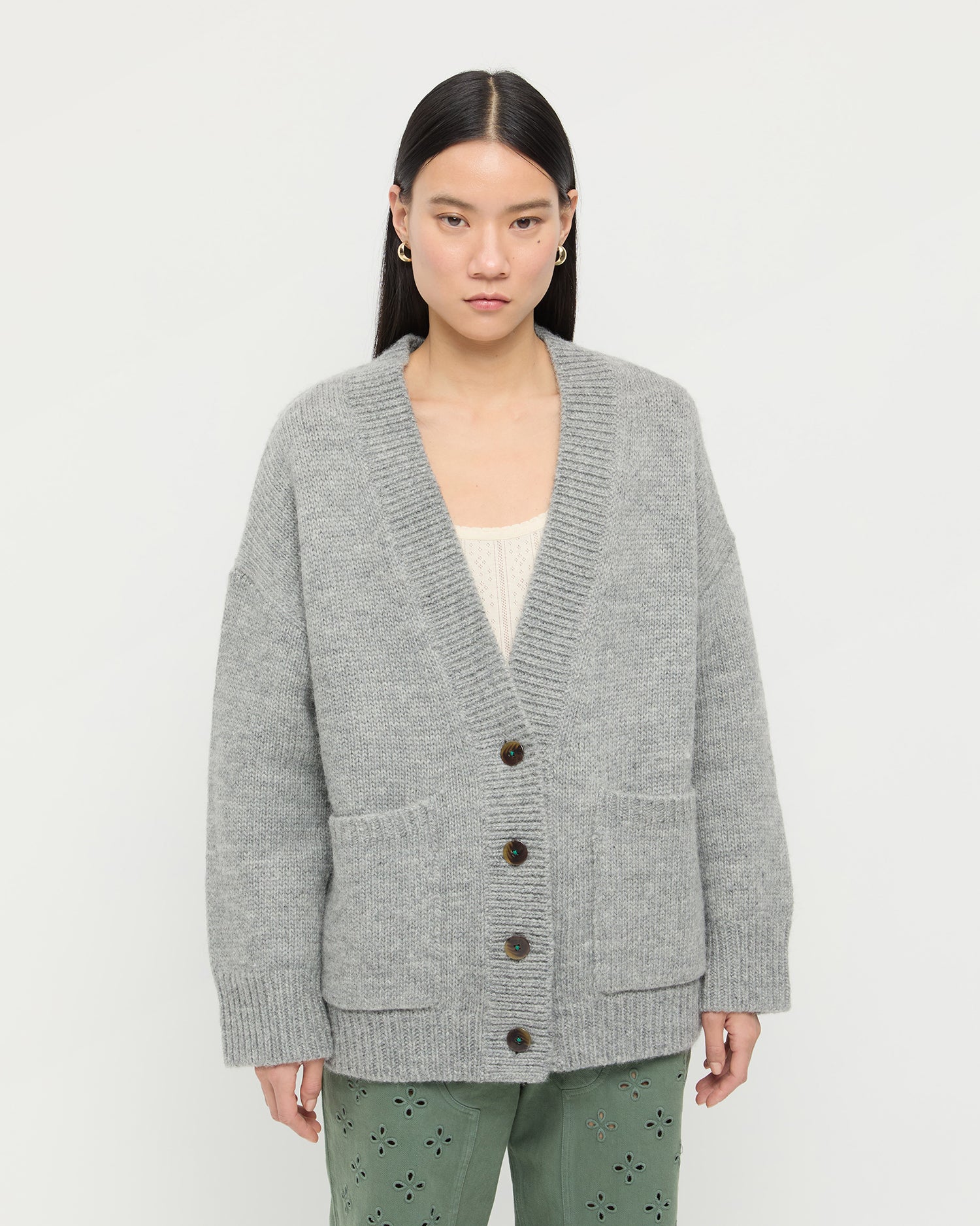 Alistair Grey Cardigan Sweaters Knits Apparel