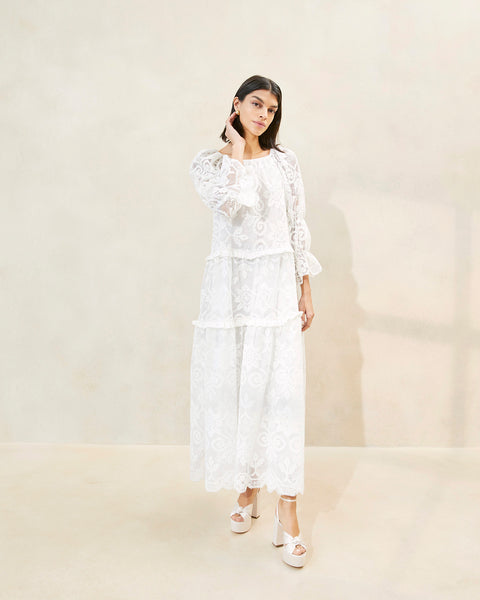 Antoinette embellished outlet long sleeve dress