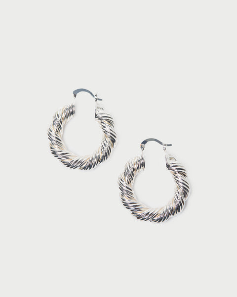 Atticus Silver Twisted Hoop Earrings | Jewelry