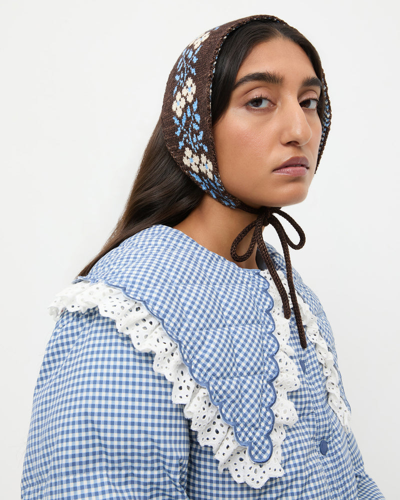 Augie Brown/Cream Floral Ear Scarf