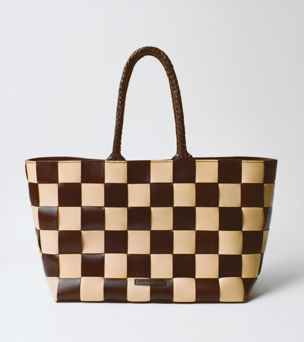 Klara Brown/Butter Woven Leather Tote - Loeffler Randall