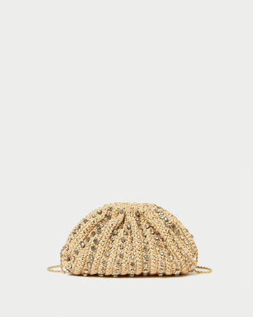 Bailey Natural Crystal Dome Clutch