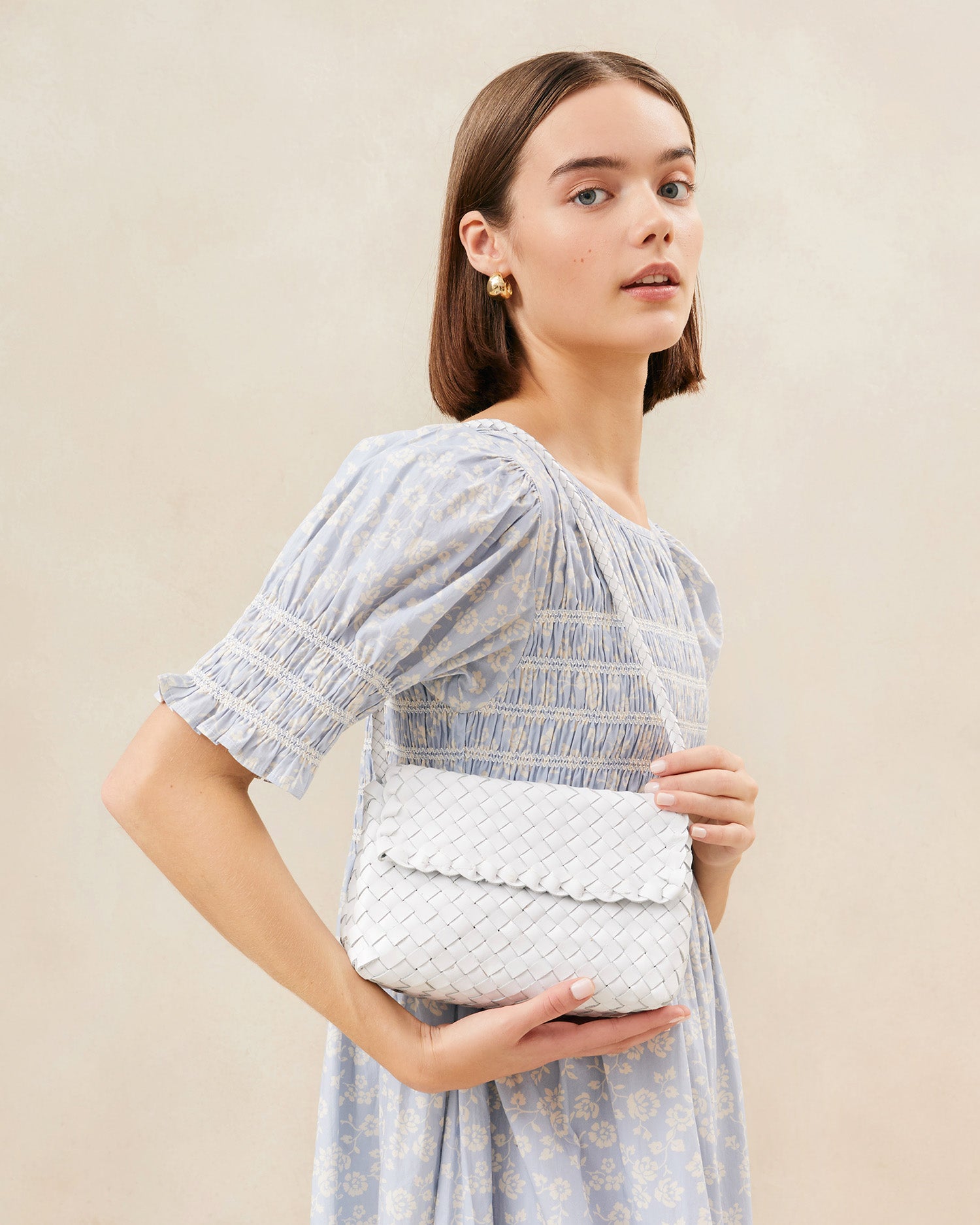 Billie White Leather Shoulder Bag l Shoulder Bags l Handbags