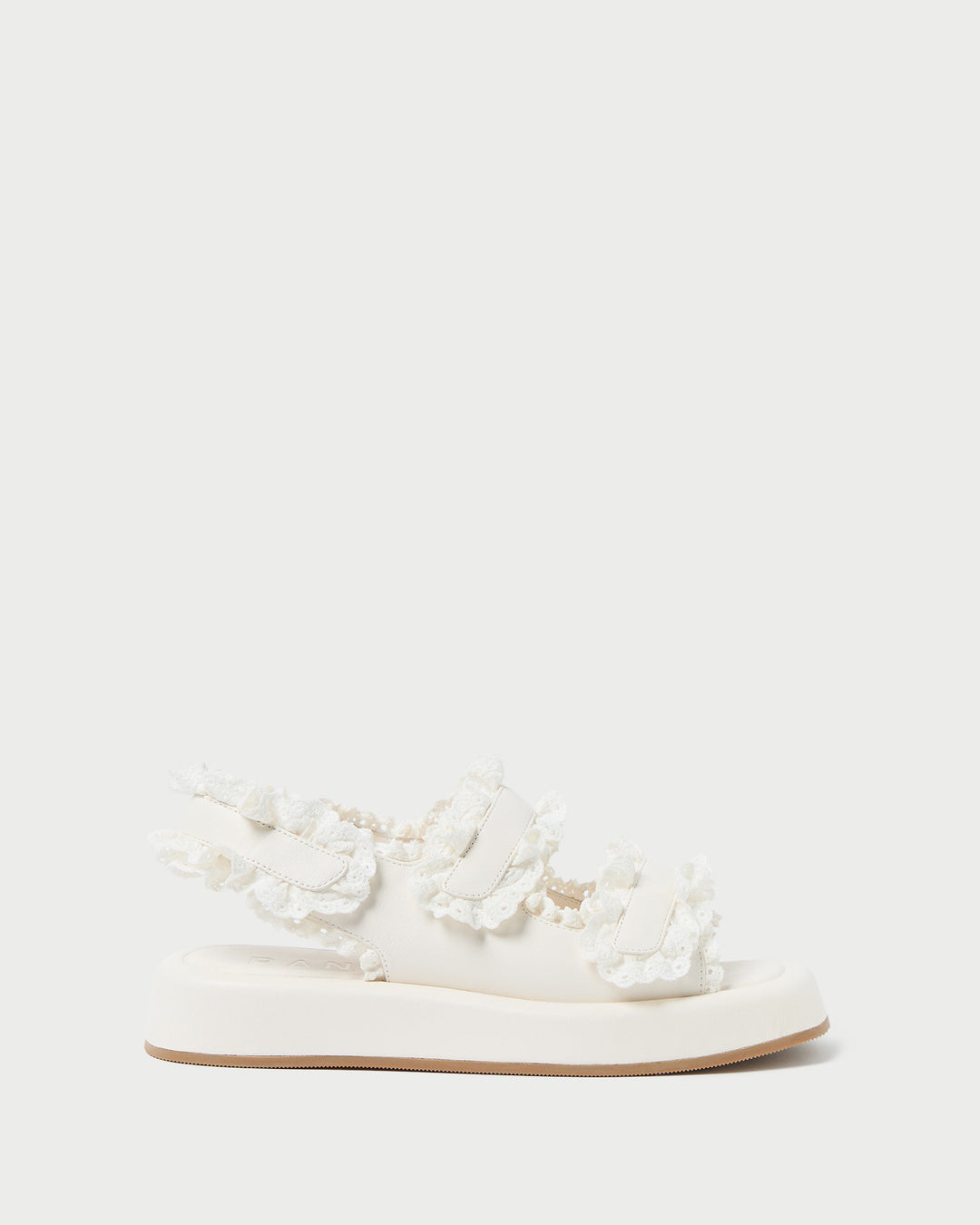 Loeffler Randall | Blaise White Leather Platform Sandal l Flat 