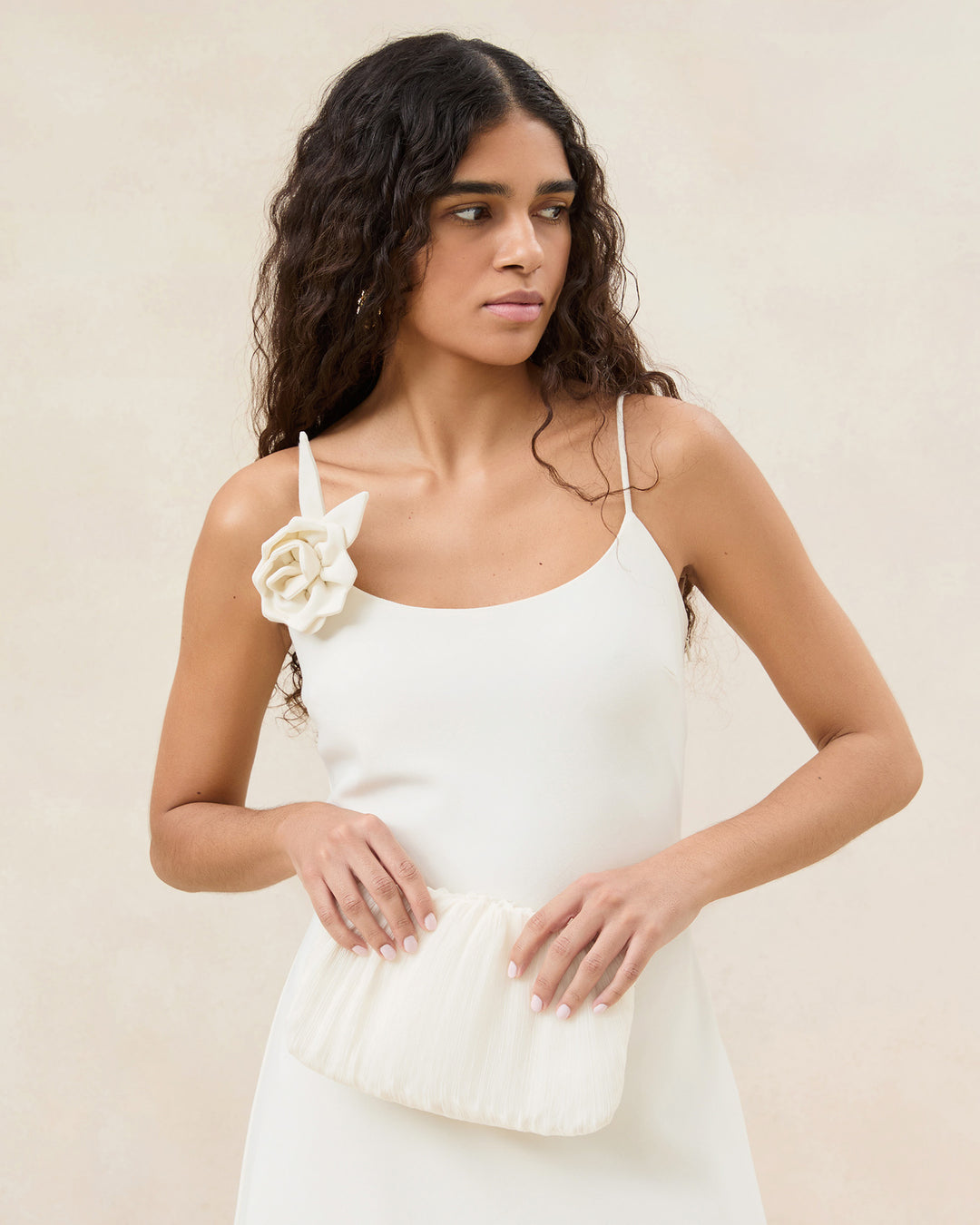 Brit Natural Flat Pleated Clutch