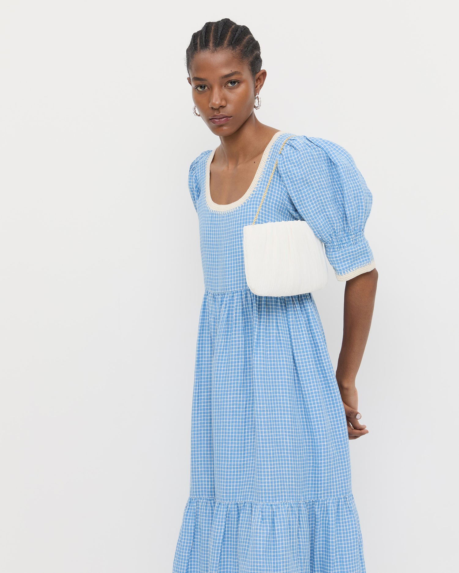 Brit White Flat Pleated Clutch | Clutches | Handbags