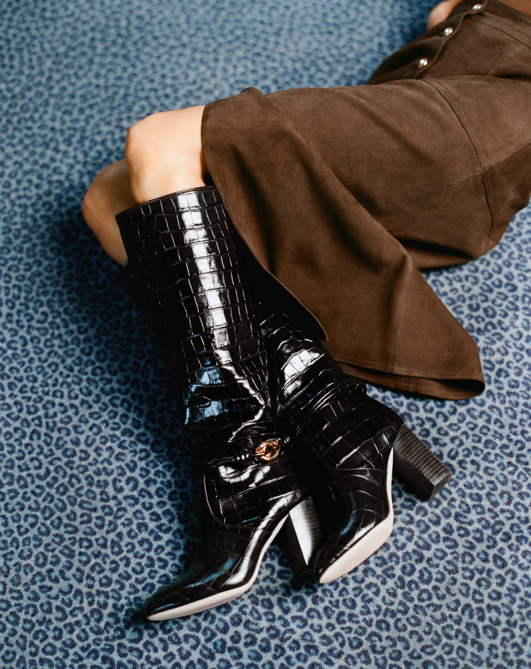 Goldy Crocodile/Gold Leather Tall Boot - Loeffler Randall