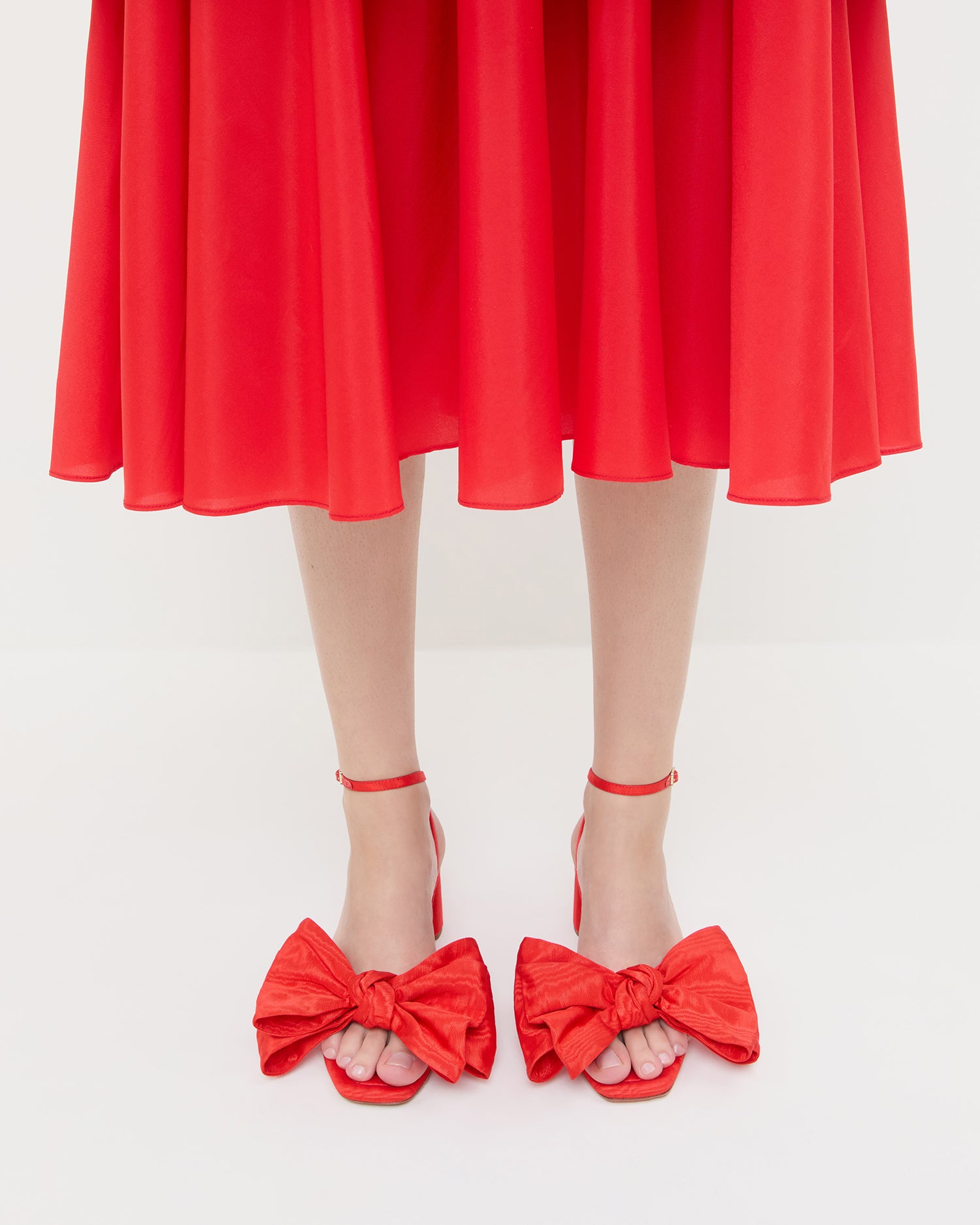 Carmen Red Moiré Bow Sandal | Heeled Sandals | Footwear